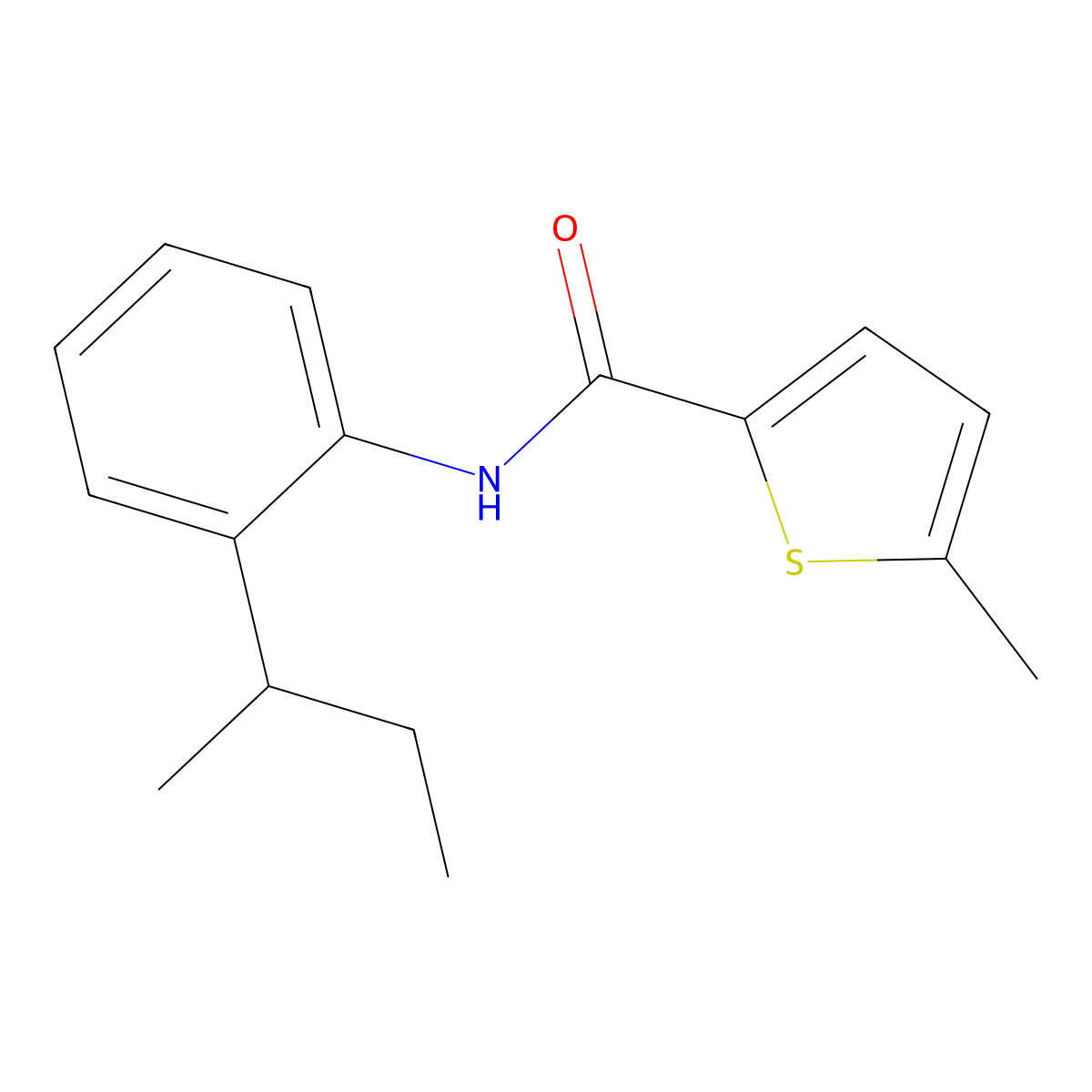 N-[2-(butan-2-yl)phenyl]-5-methylthiophene-2-carboxamide molecular structure, CAS 445002-13-1