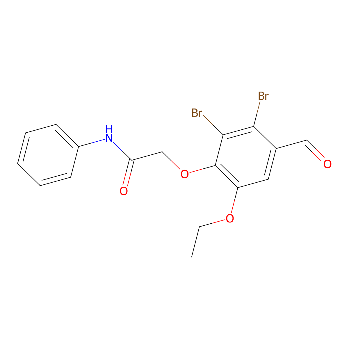 2-(2,3-dibromo-6-ethoxy-4-formylphenoxy)-N-phenylacetamide molecular structure, CAS 445002-46-0