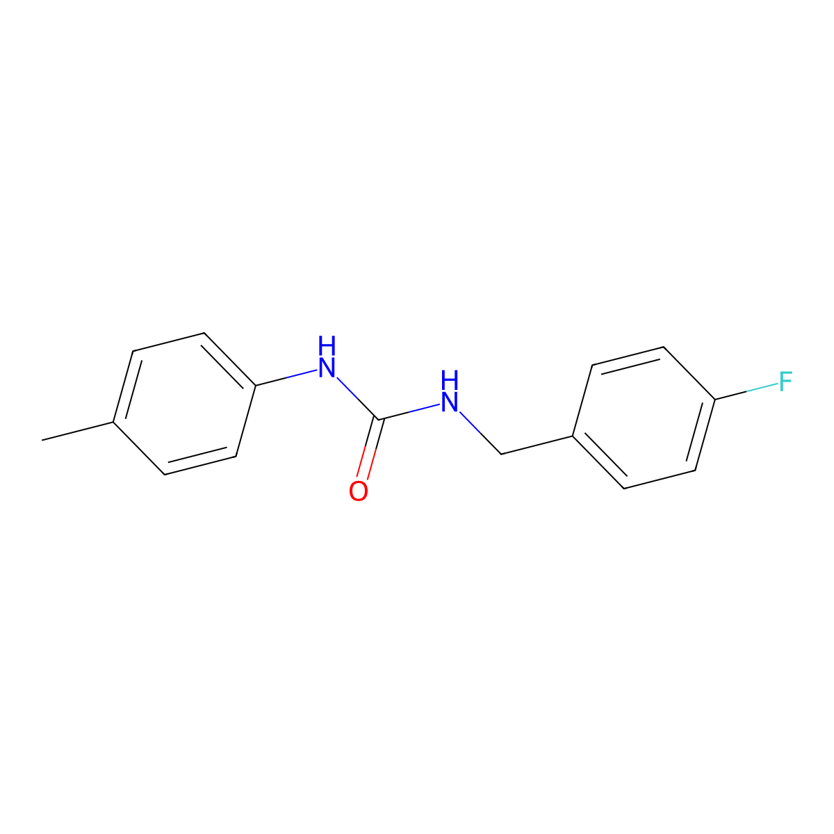 N-(4-Fluorobenzyl)-N'-(4-methylphenyl)urea molecular structure, CAS 445002-50-6