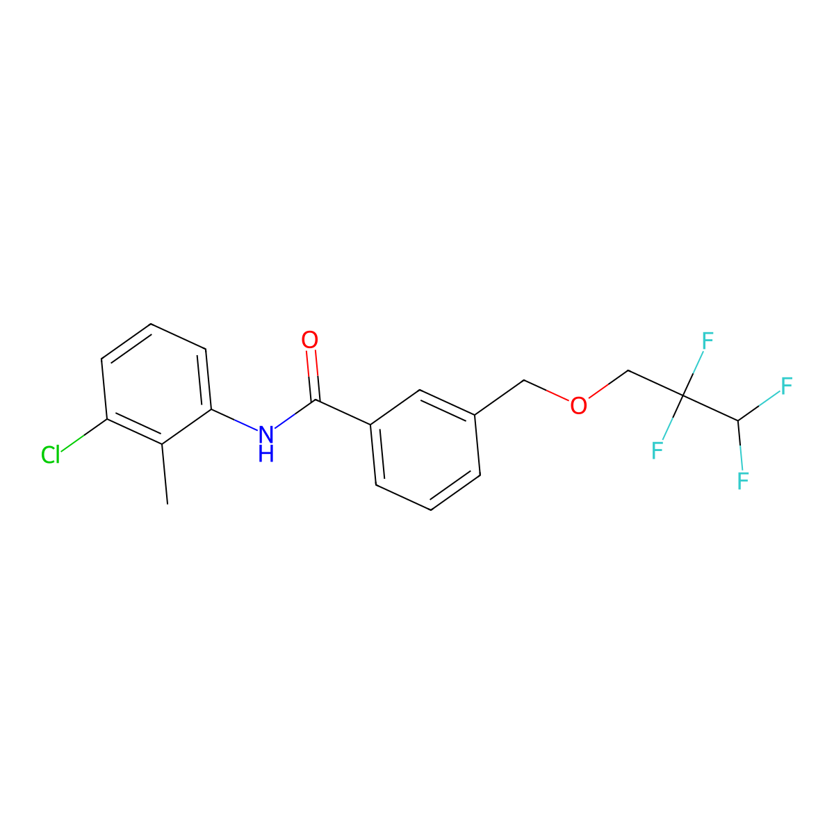 N-(3-chloro-2-methylphenyl)-3-(2,2,3,3-tetrafluoropropoxymethyl)benzamide molecular structure, CAS 445002-56-2
