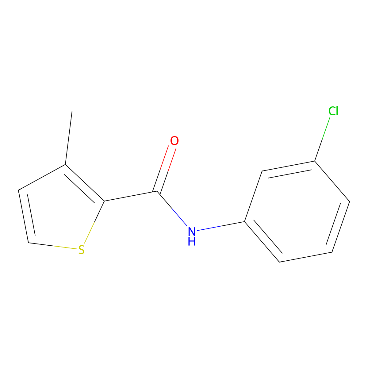 N-(3-chlorophenyl)-3-methylthiophene-2-carboxamide molecular structure, CAS 445002-74-4