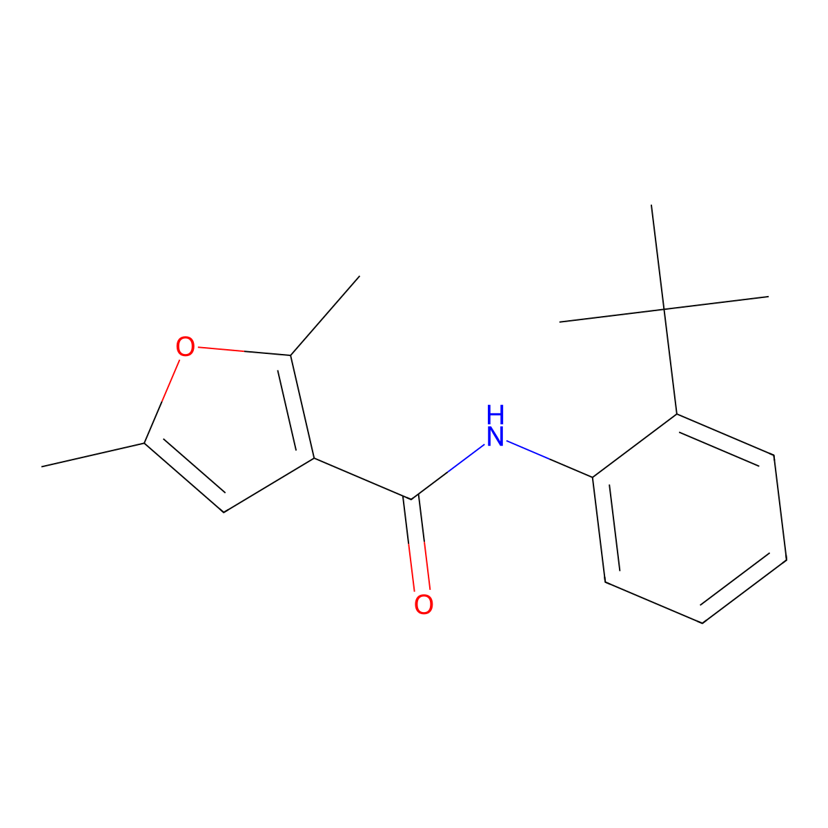 N-(2-tert-butylphenyl)-2,5-dimethylfuran-3-carboxamide molecular structure, CAS 445002-89-1