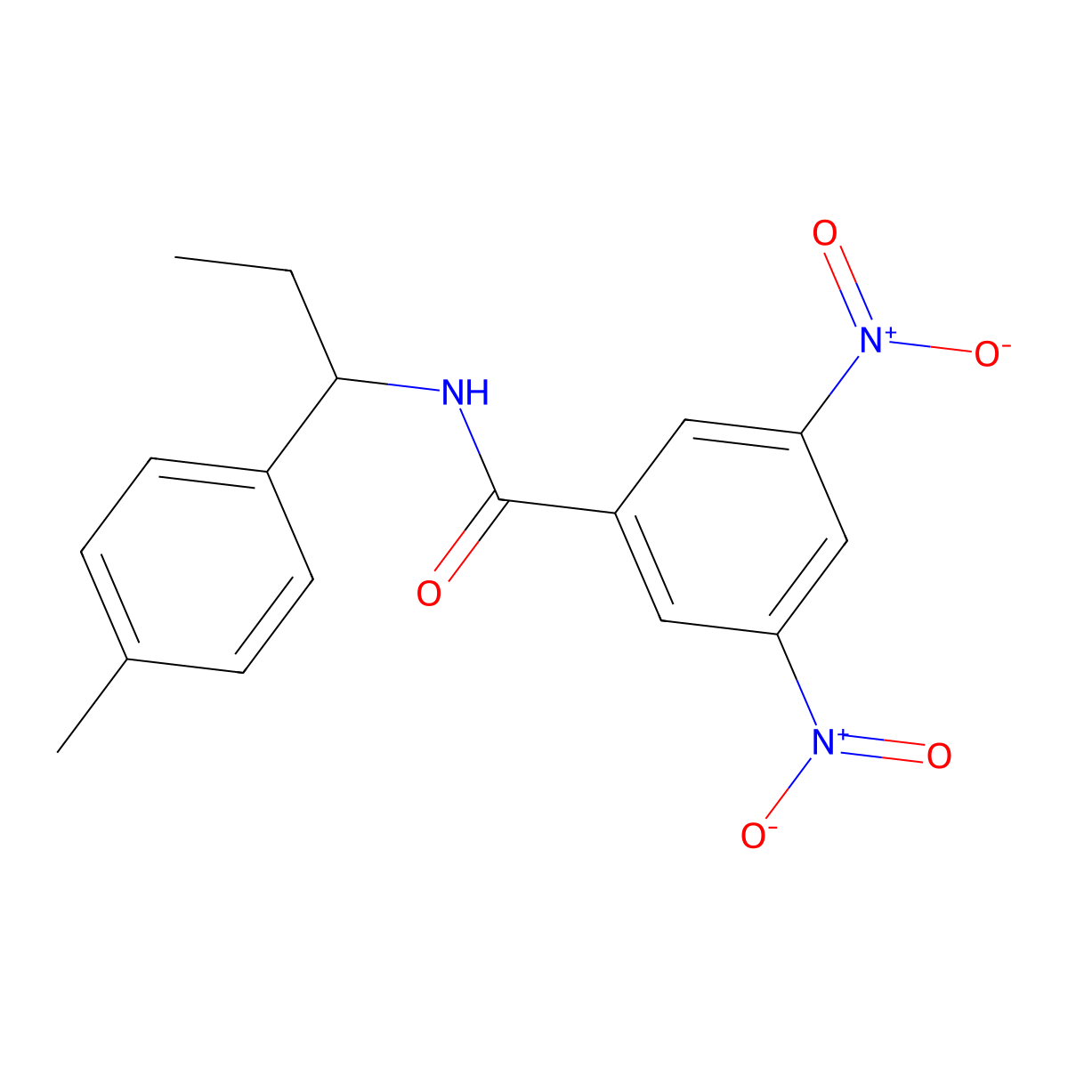N-[1-(4-methylphenyl)propyl]-3,5-dinitrobenzamide molecular structure, CAS 445003-01-0