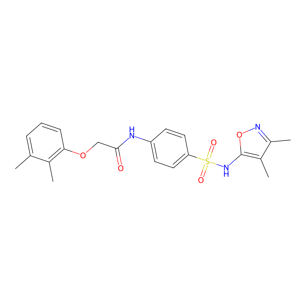 N-[4-[(3,4-dimethyl-1,2-oxazol-5-yl)sulfamoyl]phenyl]-2-(2,3-dimethylphenoxy)acetamide molecular structure, CAS 445003-03-2