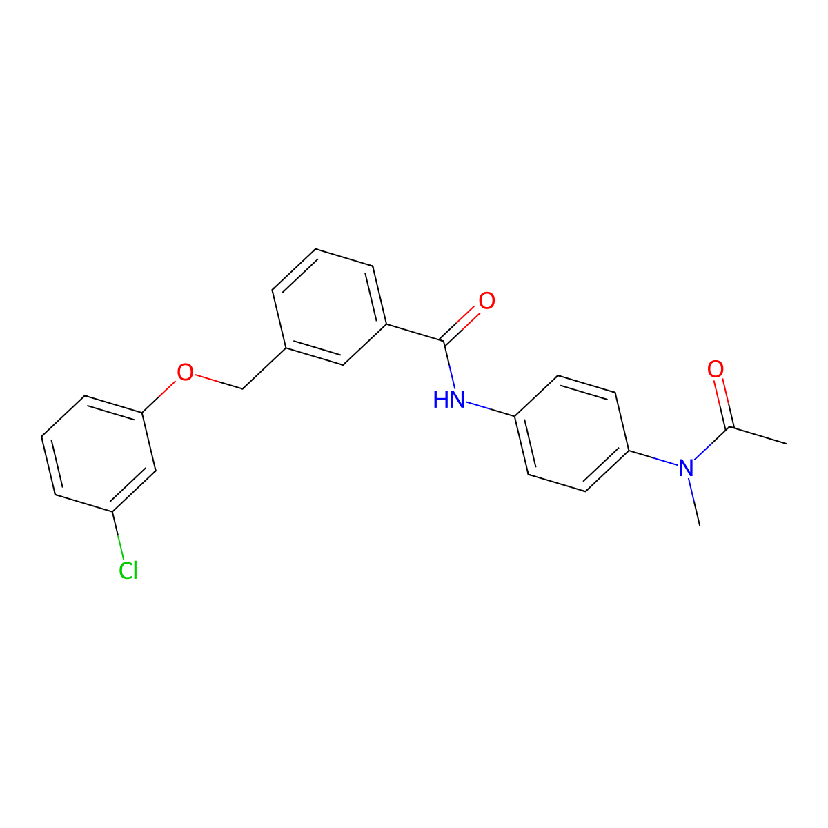 N-{4-[acetyl(methyl)amino]phenyl}-3-[(3-chlorophenoxy)methyl]benzamide molecular structure, CAS 445003-11-2