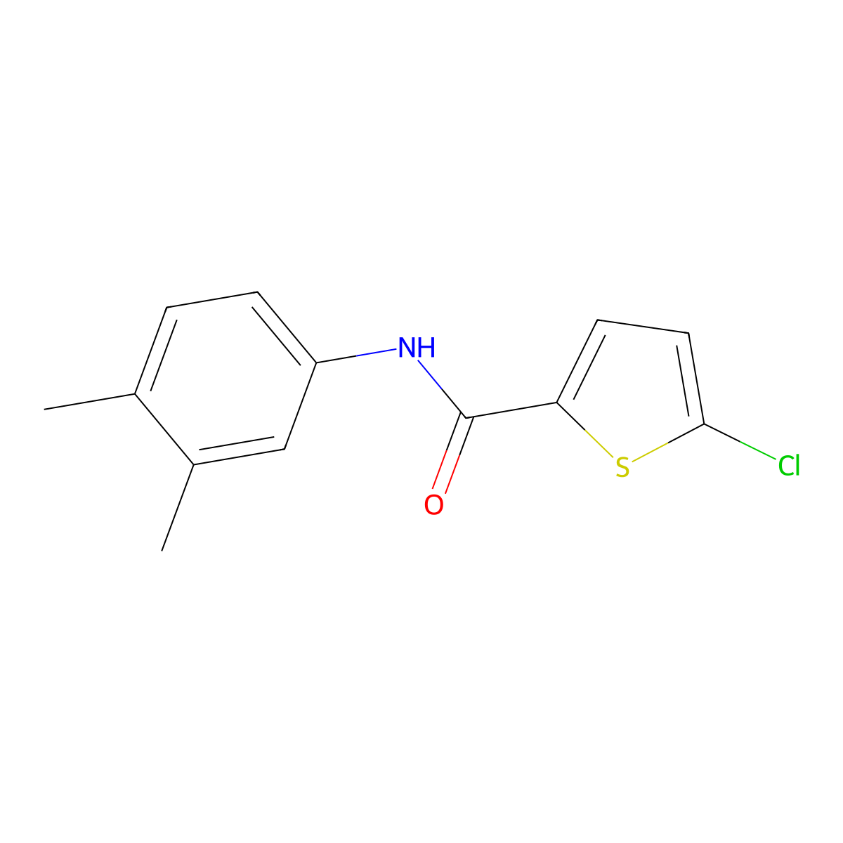 5-chloro-N-(3,4-dimethylphenyl)thiophene-2-carboxamide molecular structure, CAS 445003-14-5