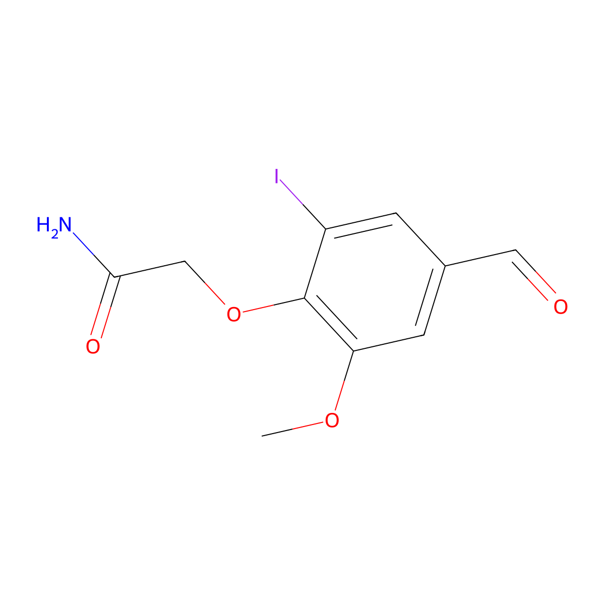 2-(4-Formyl-2-iodo-6-methoxyphenoxy)acetamide molecular structure, CAS 445003-33-8