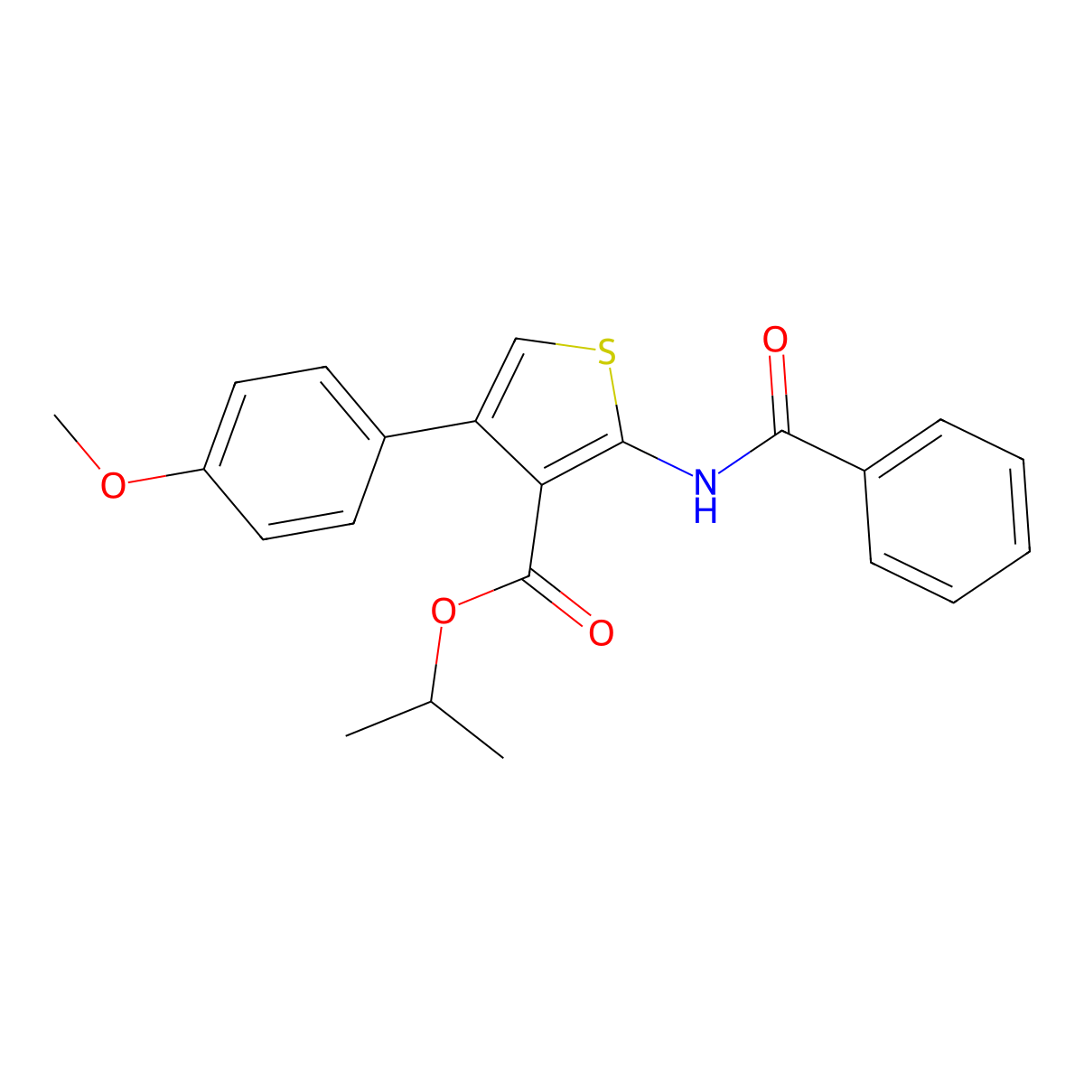 1-Methylethyl 2-(benzoylamino)-4-(4-methoxyphenyl)-3-thiophenecarboxylate molecular structure, CAS 445003-38-3