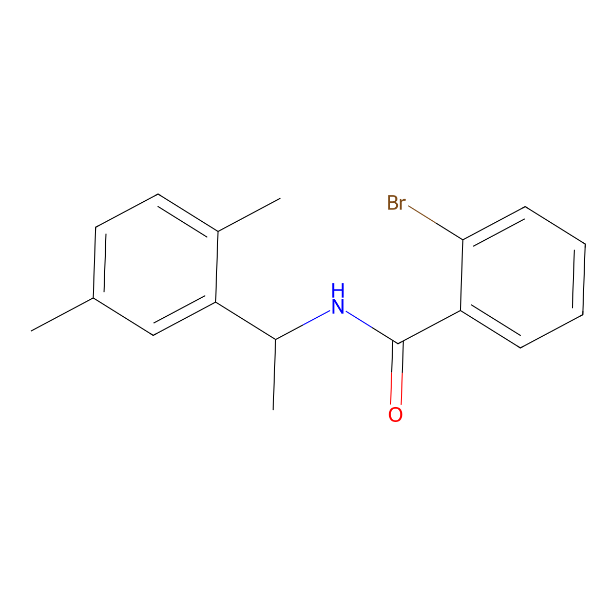 2-bromo-N-[1-(2,5-dimethylphenyl)ethyl]benzamide molecular structure, CAS 445003-95-2