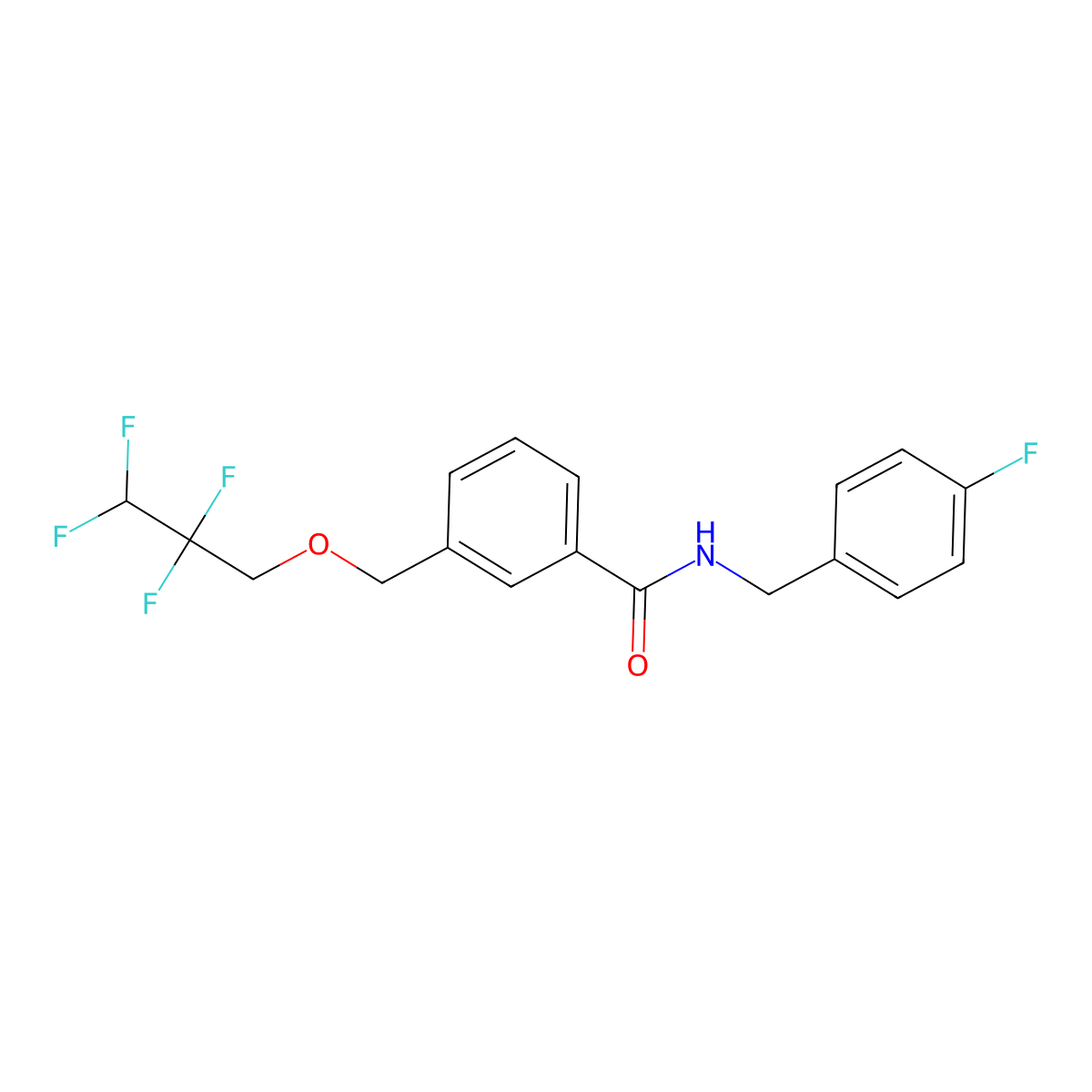 N-[(4-fluorophenyl)methyl]-3-(2,2,3,3-tetrafluoropropoxymethyl)benzamide molecular structure, CAS 445003-97-4