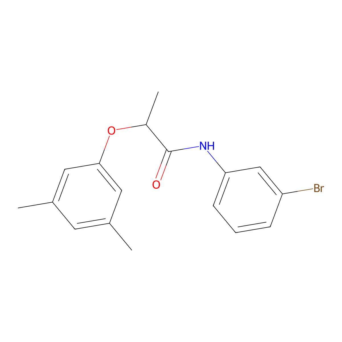 N-(3-bromophenyl)-2-(3,5-dimethylphenoxy)propanamide molecular structure, CAS 445004-16-0