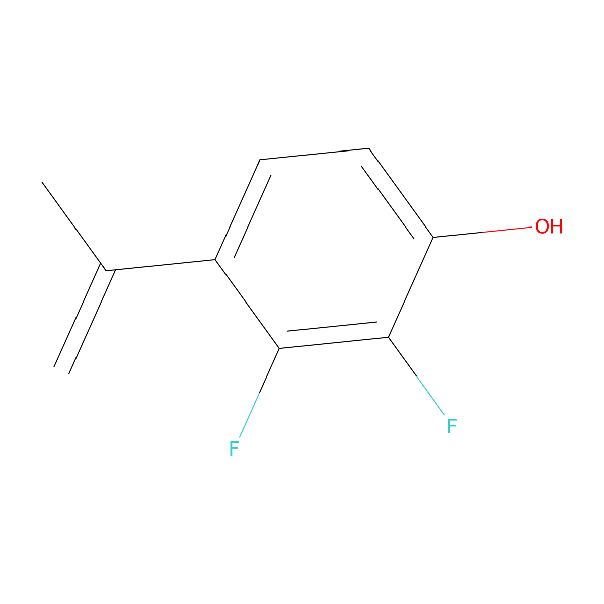 2,3-Difluoro-4-(prop-1-en-2-yl)phenol molecular structure, CAS 445004-25-1