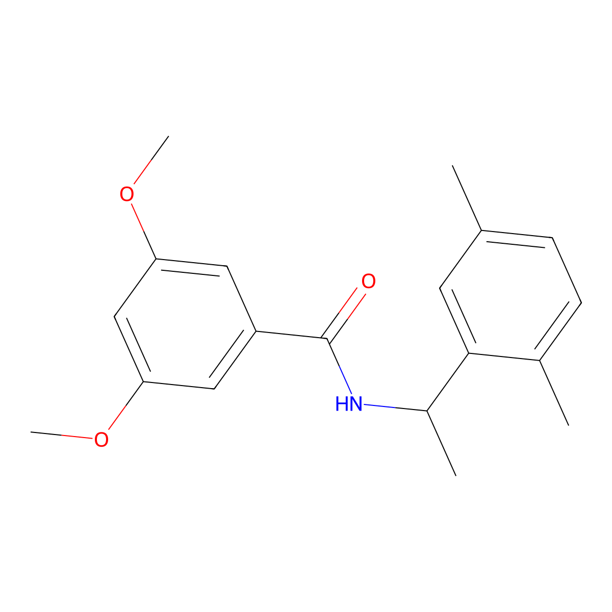 N-[1-(2,5-dimethylphenyl)ethyl]-3,5-dimethoxybenzamide molecular structure, CAS 445004-87-5
