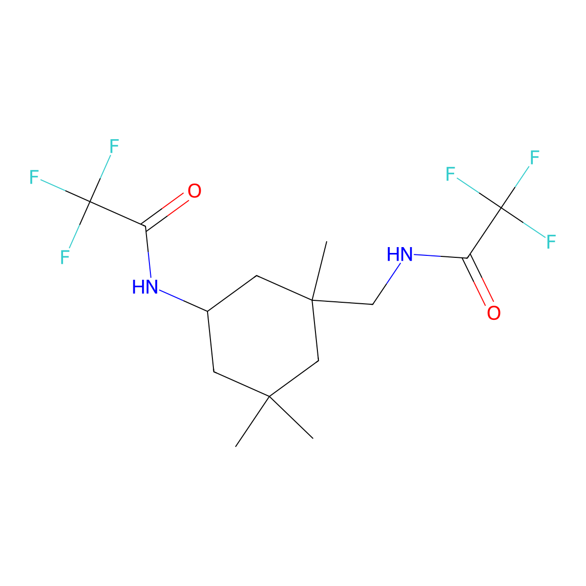 2,2,2-trifluoro-N-({1,3,3-trimethyl-5-[(trifluoroacetyl)amino]cyclohexyl}methyl)acetamide molecular structure, CAS 445005-16-3