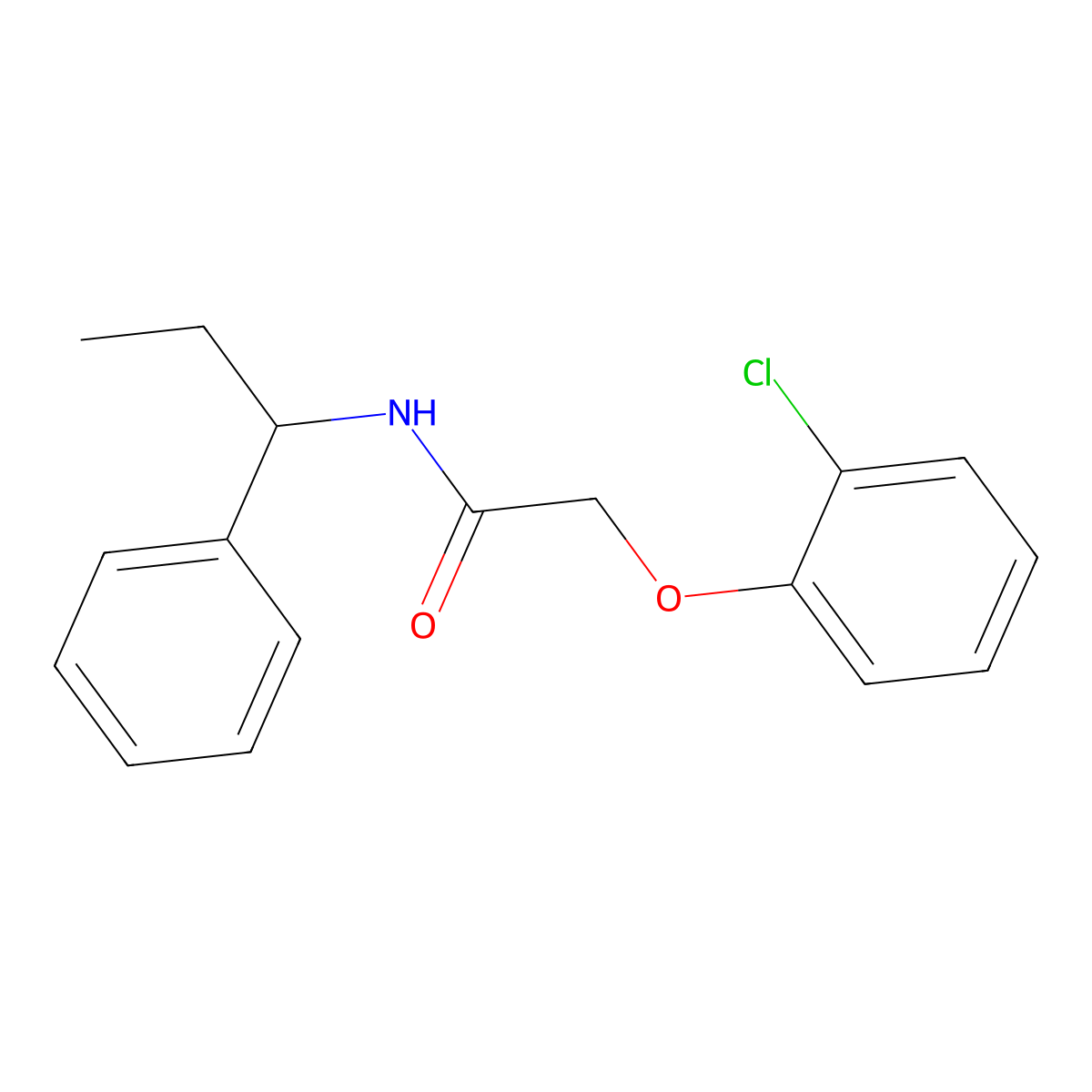 2-(2-chlorophenoxy)-N-(1-phenylpropyl)acetamide molecular structure, CAS 445005-44-7