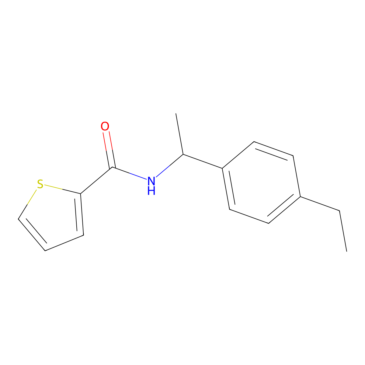 N-[1-(4-ethylphenyl)ethyl]thiophene-2-carboxamide molecular structure, CAS 445005-47-0