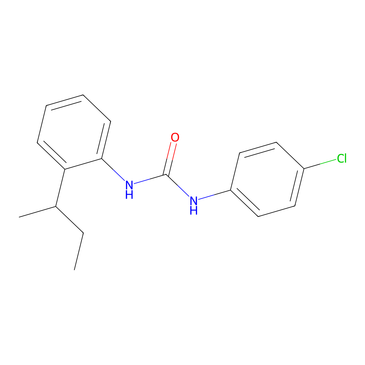 1-(2-Butan-2-ylphenyl)-3-(4-chlorophenyl)urea molecular structure, CAS 445005-50-5