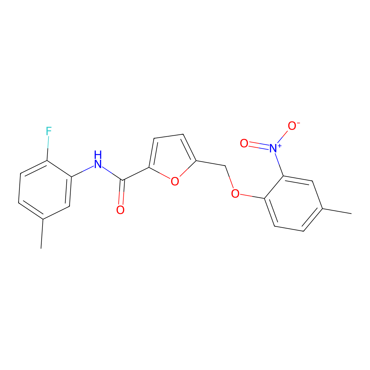 N-(2-fluoro-5-methylphenyl)-5-[(4-methyl-2-nitrophenoxy)methyl]furan-2-carboxamide molecular structure, CAS 445005-53-8