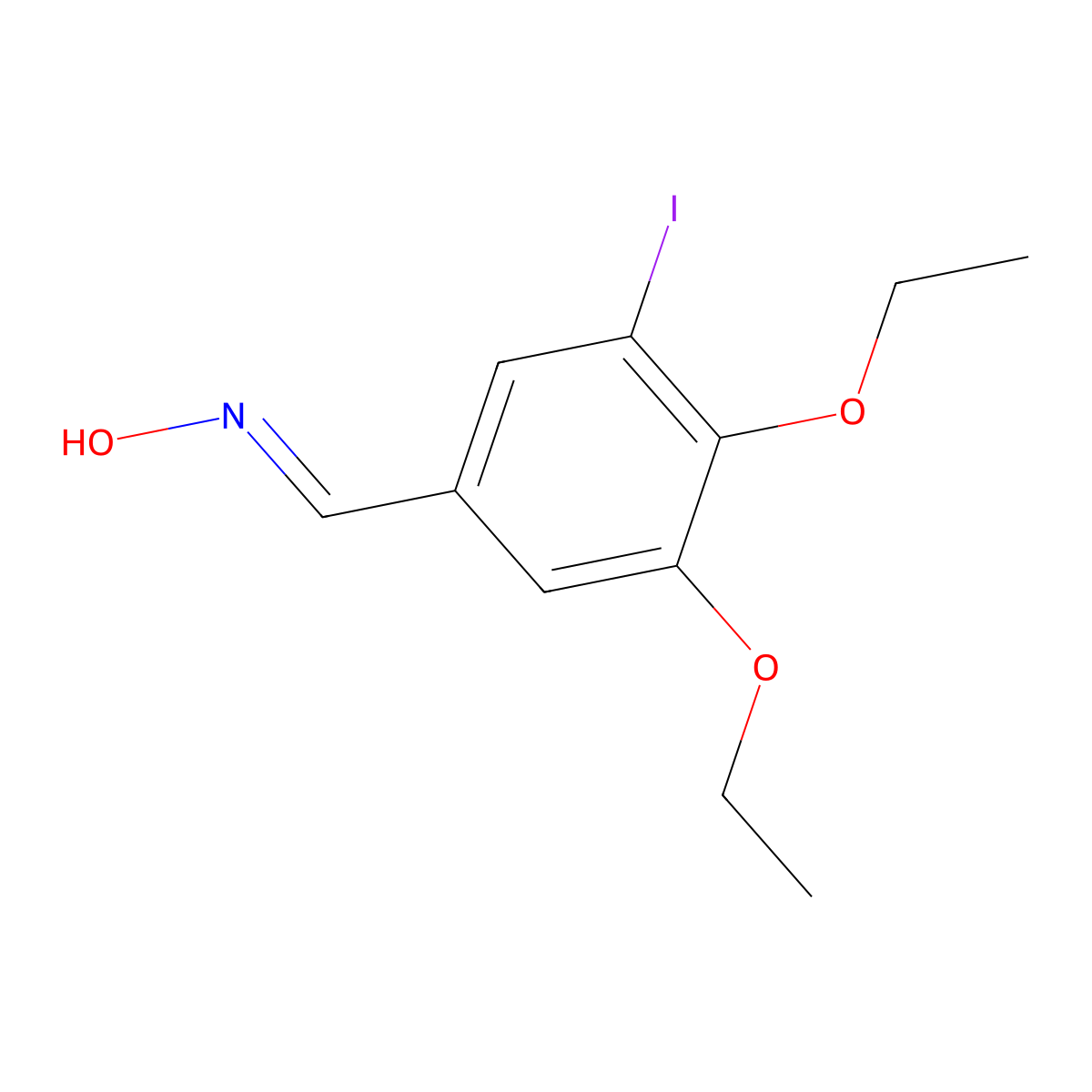 3,4-Diethoxy-5-iodobenzaldehyde oxime molecular structure, CAS 445005-74-3