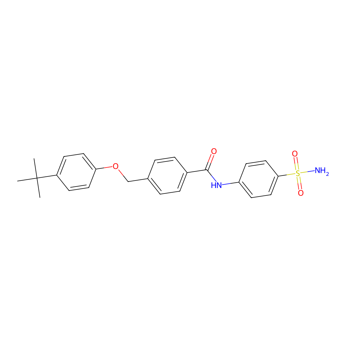 4-[(4-tert-butylphenoxy)methyl]-N-(4-sulfamoylphenyl)benzamide molecular structure, CAS 445006-16-6