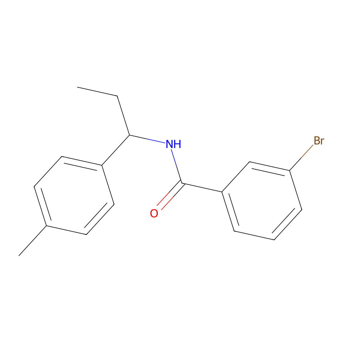 3-bromo-N-[1-(4-methylphenyl)propyl]benzamide molecular structure, CAS 445006-28-0