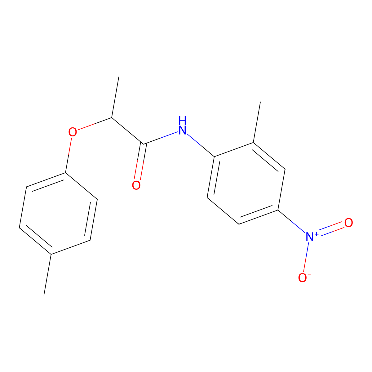 N-(2-methyl-4-nitrophenyl)-2-(4-methylphenoxy)propanamide molecular structure, CAS 445006-39-3