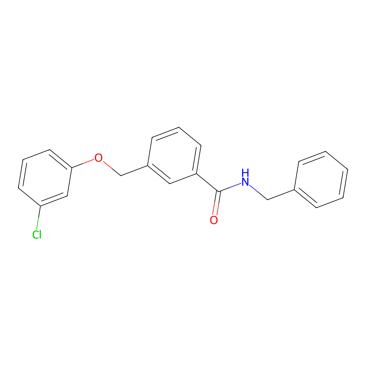 N-benzyl-3-[(3-chlorophenoxy)methyl]benzamide molecular structure, CAS 445006-82-6