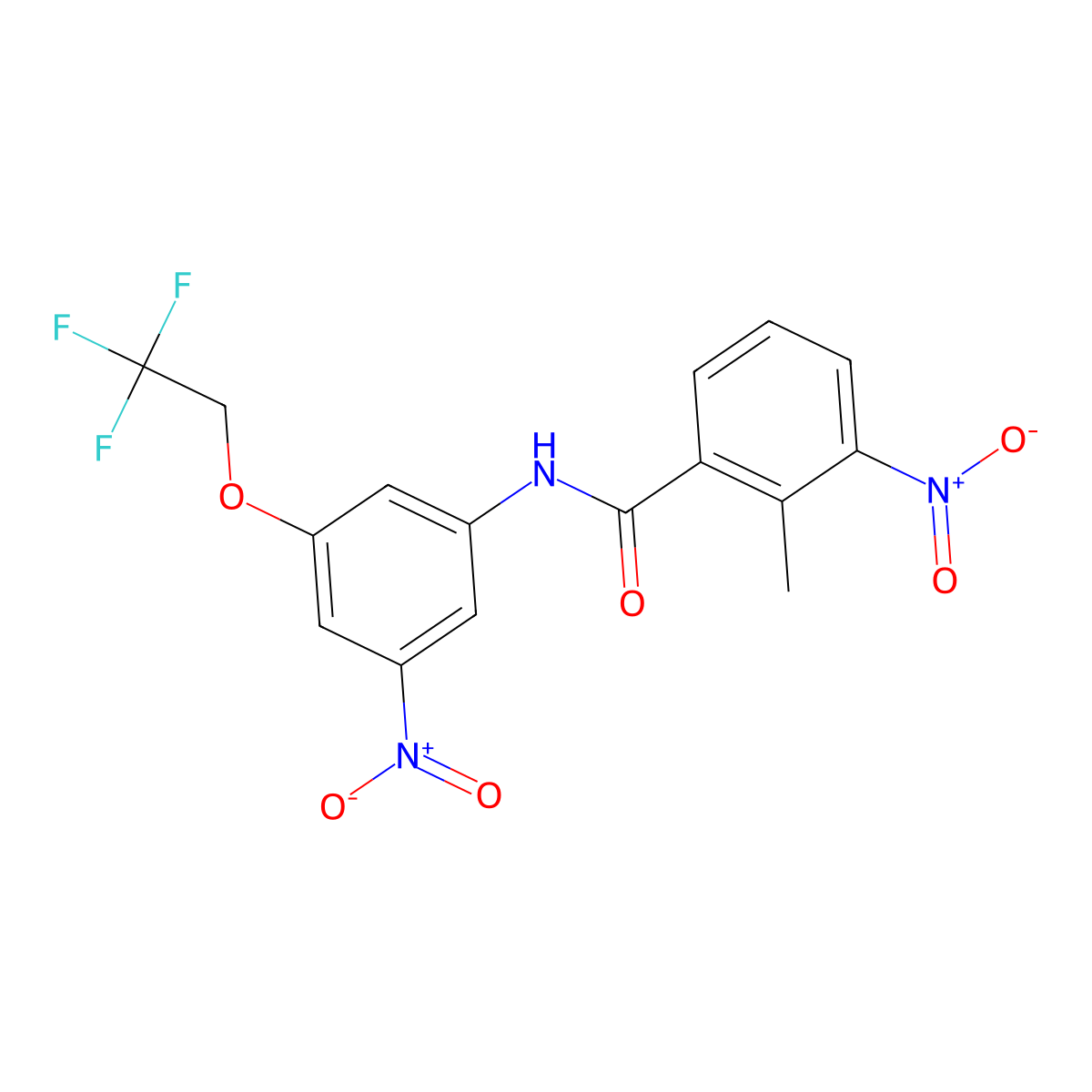 2-methyl-3-nitro-N-[3-nitro-5-(2,2,2-trifluoroethoxy)phenyl]benzamide molecular structure, CAS 445006-89-3