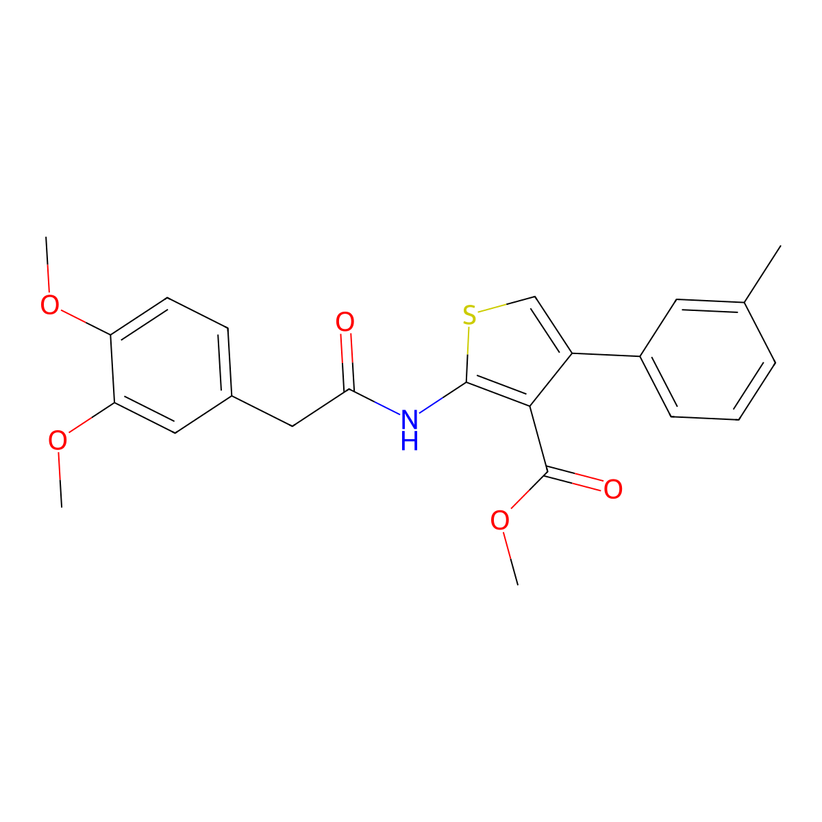 Methyl 2-{[(3,4-dimethoxyphenyl)acetyl]amino}-4-(3-methylphenyl)thiophene-3-carboxylate molecular structure, CAS 445007-66-9