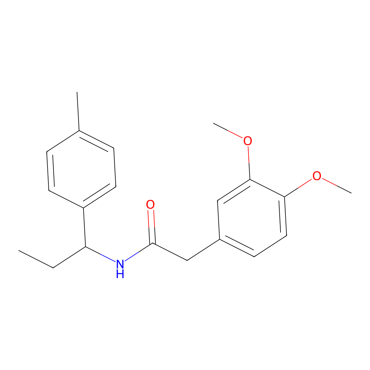 2-(3,4-dimethoxyphenyl)-N-[1-(4-methylphenyl)propyl]acetamide molecular structure, CAS 445007-69-2