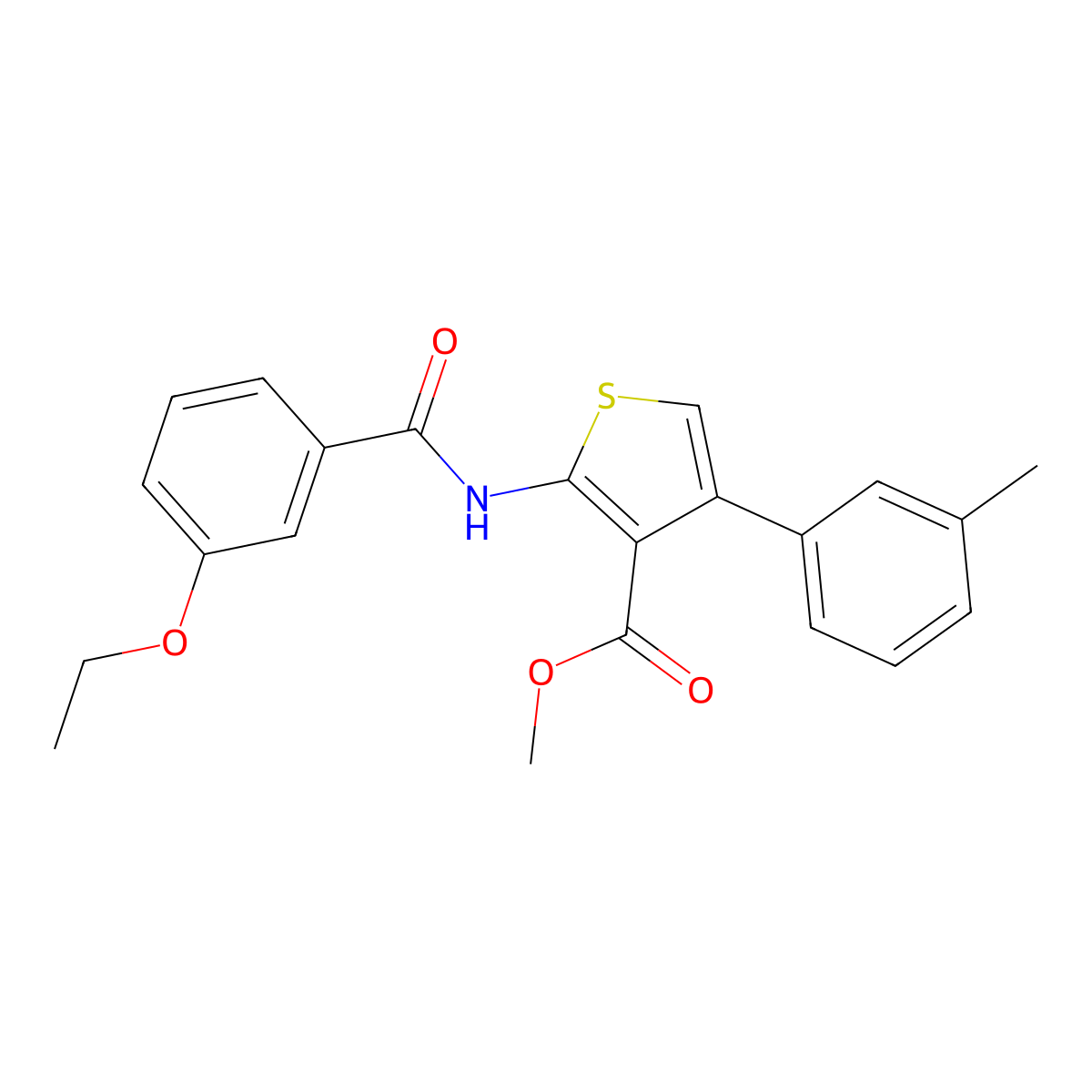 Methyl 2-[(3-ethoxybenzoyl)amino]-4-(3-methylphenyl)thiophene-3-carboxylate molecular structure, CAS 445007-72-7