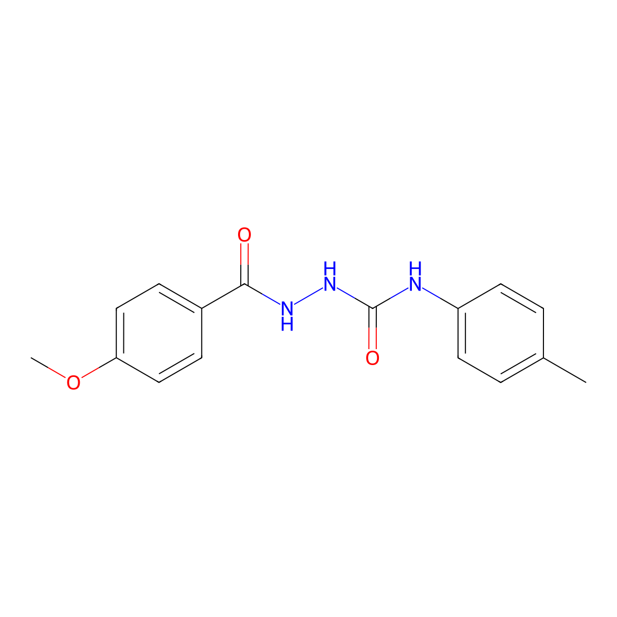 2-(4-methoxybenzoyl)-N-(4-methylphenyl)hydrazinecarboxamide molecular structure, CAS 445008-27-5