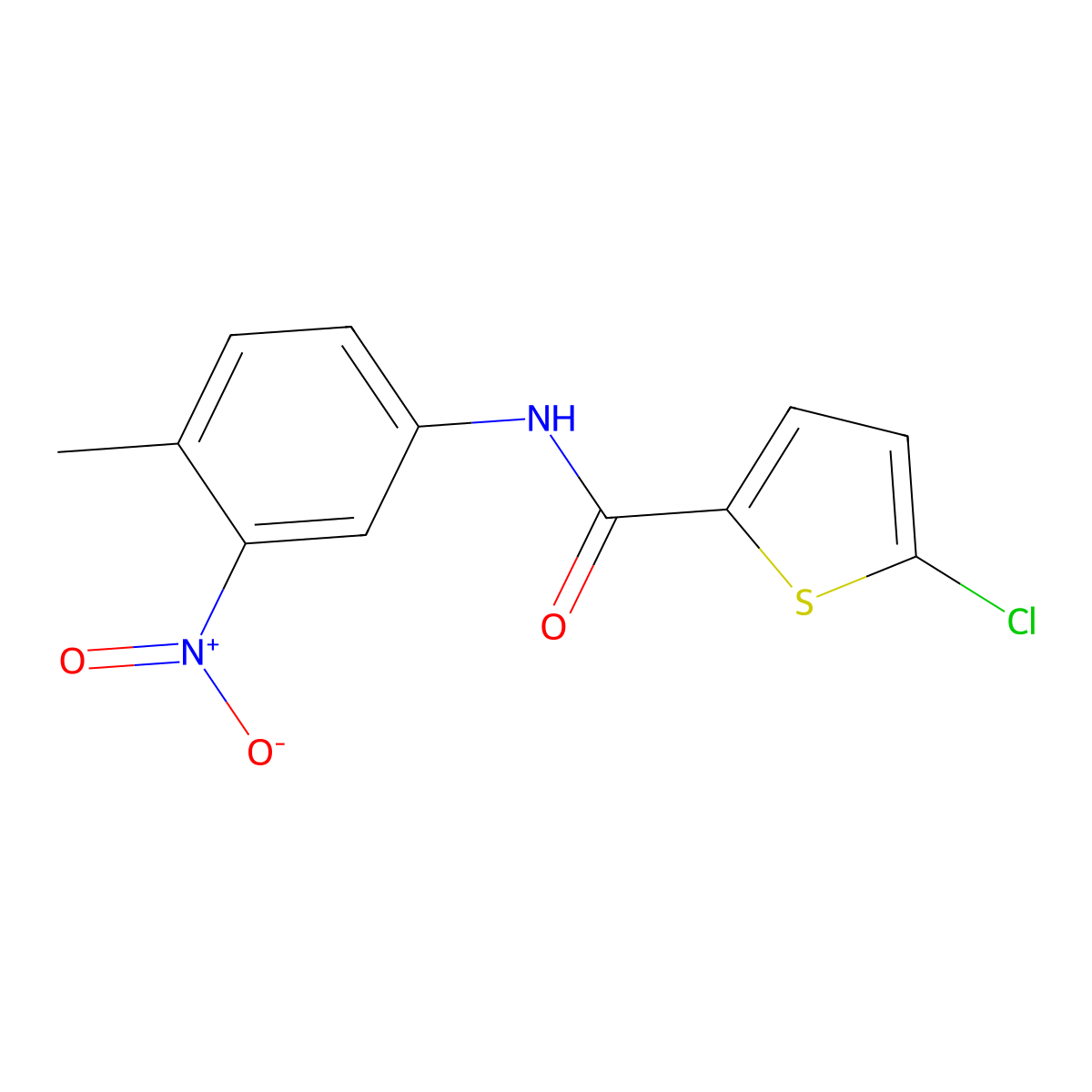 5-chloro-N-(4-methyl-3-nitrophenyl)thiophene-2-carboxamide molecular structure, CAS 445008-67-3