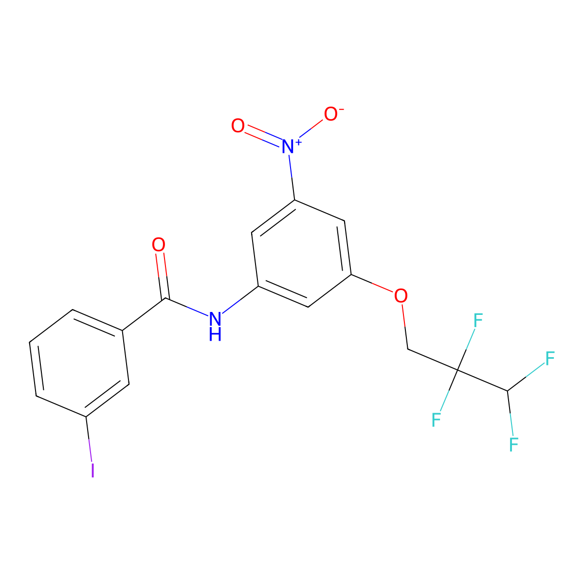 3-iodo-N-[3-nitro-5-(2,2,3,3-tetrafluoropropoxy)phenyl]benzamide molecular structure, CAS 445008-71-9