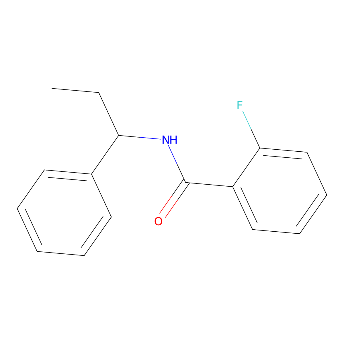 2-fluoro-N-(1-phenylpropyl)benzamide molecular structure, CAS 445008-80-0