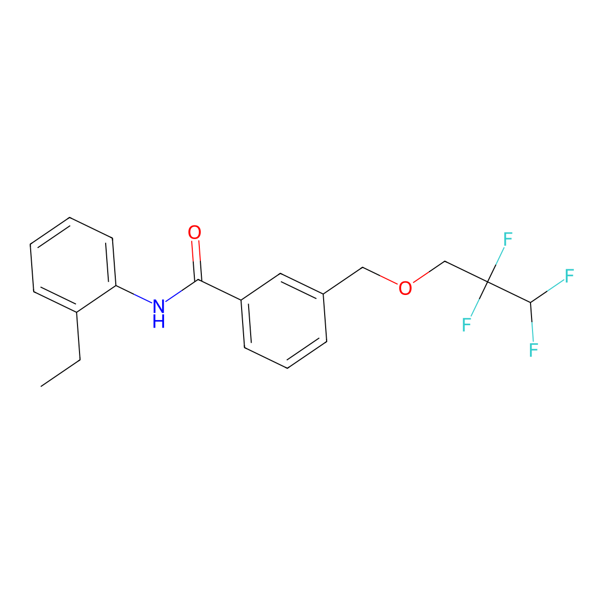 N-(2-ethylphenyl)-3-(2,2,3,3-tetrafluoropropoxymethyl)benzamide molecular structure, CAS 445013-00-3
