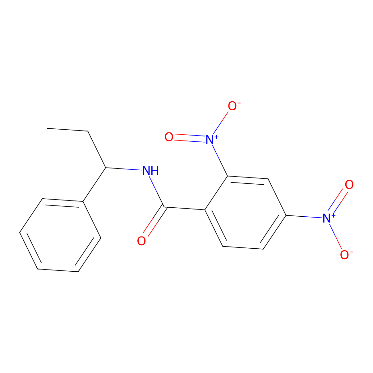 2,4-dinitro-N-(1-phenylpropyl)benzamide molecular structure, CAS 445013-06-9