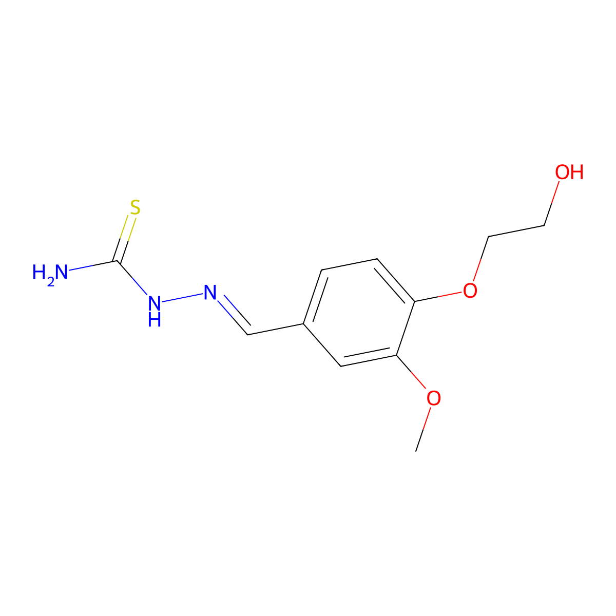 [[4-(2-Hydroxyethoxy)-3-methoxyphenyl]methylideneamino]thiourea molecular structure, CAS 445013-24-1