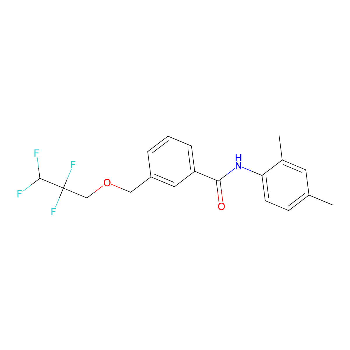 N-(2,4-dimethylphenyl)-3-(2,2,3,3-tetrafluoropropoxymethyl)benzamide molecular structure, CAS 445013-28-5