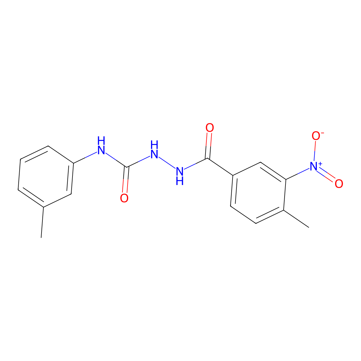 1-[(4-Methyl-3-nitrobenzoyl)amino]-3-(3-methylphenyl)urea molecular structure, CAS 445013-38-7