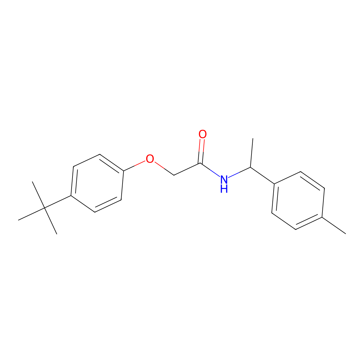 2-(4-tert-butylphenoxy)-N-[1-(4-methylphenyl)ethyl]acetamide molecular structure, CAS 445013-87-6