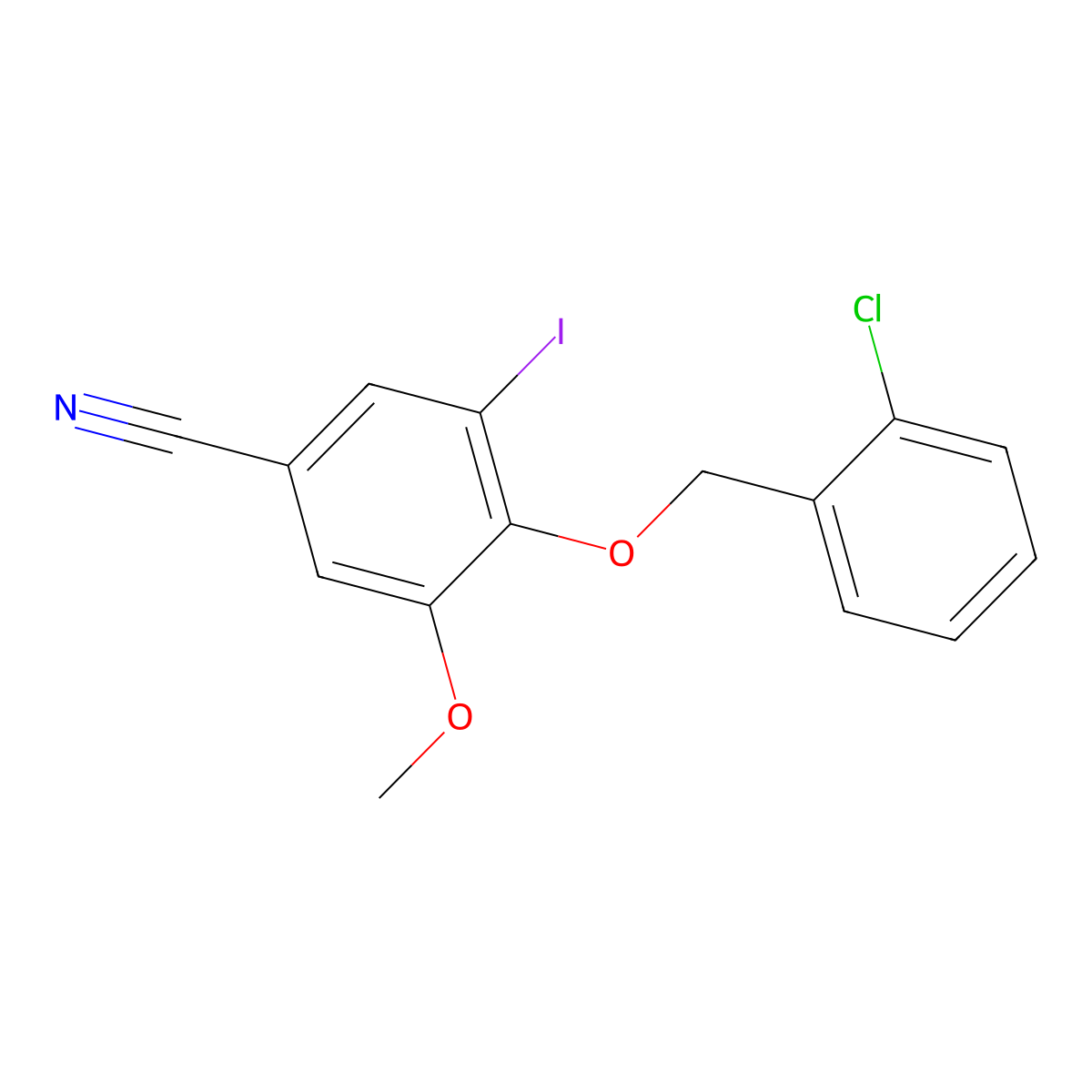 4-[(2-Chlorophenyl)methoxy]-3-iodo-5-methoxybenzonitrile molecular structure, CAS 445014-16-4