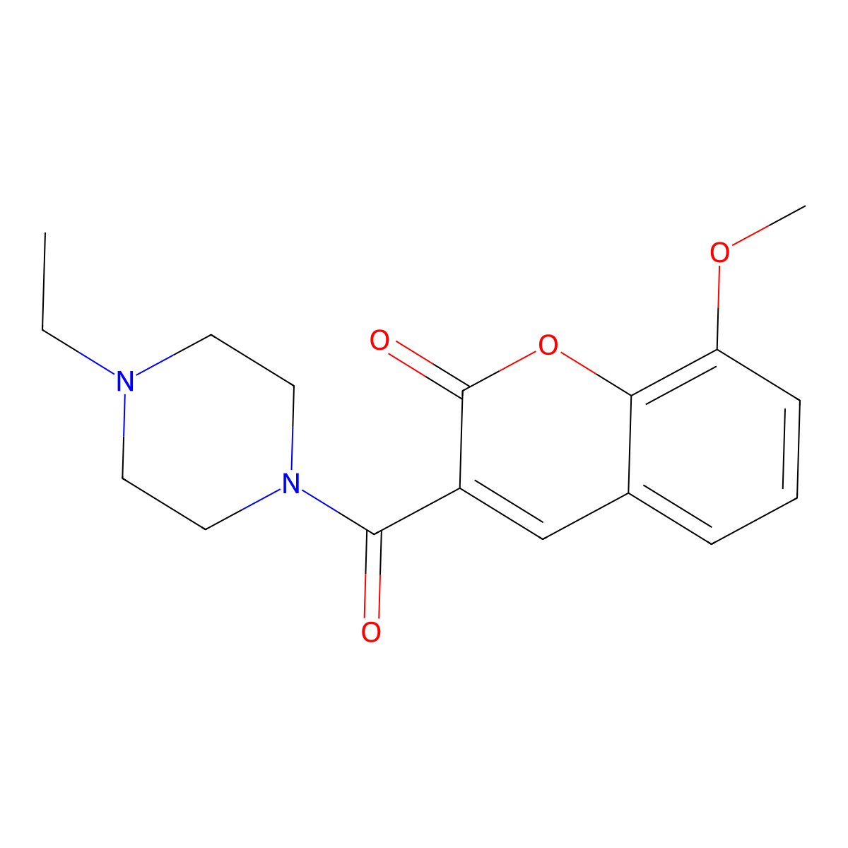 3-[(4-Ethylpiperazinyl)carbonyl]-8-methoxychromen-2-one molecular structure, CAS 445014-91-5