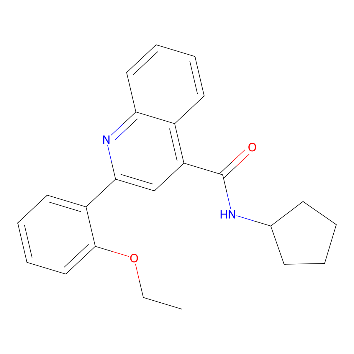 N-cyclopentyl-2-(2-ethoxyphenyl)quinoline-4-carboxamide molecular structure, CAS 445014-95-9