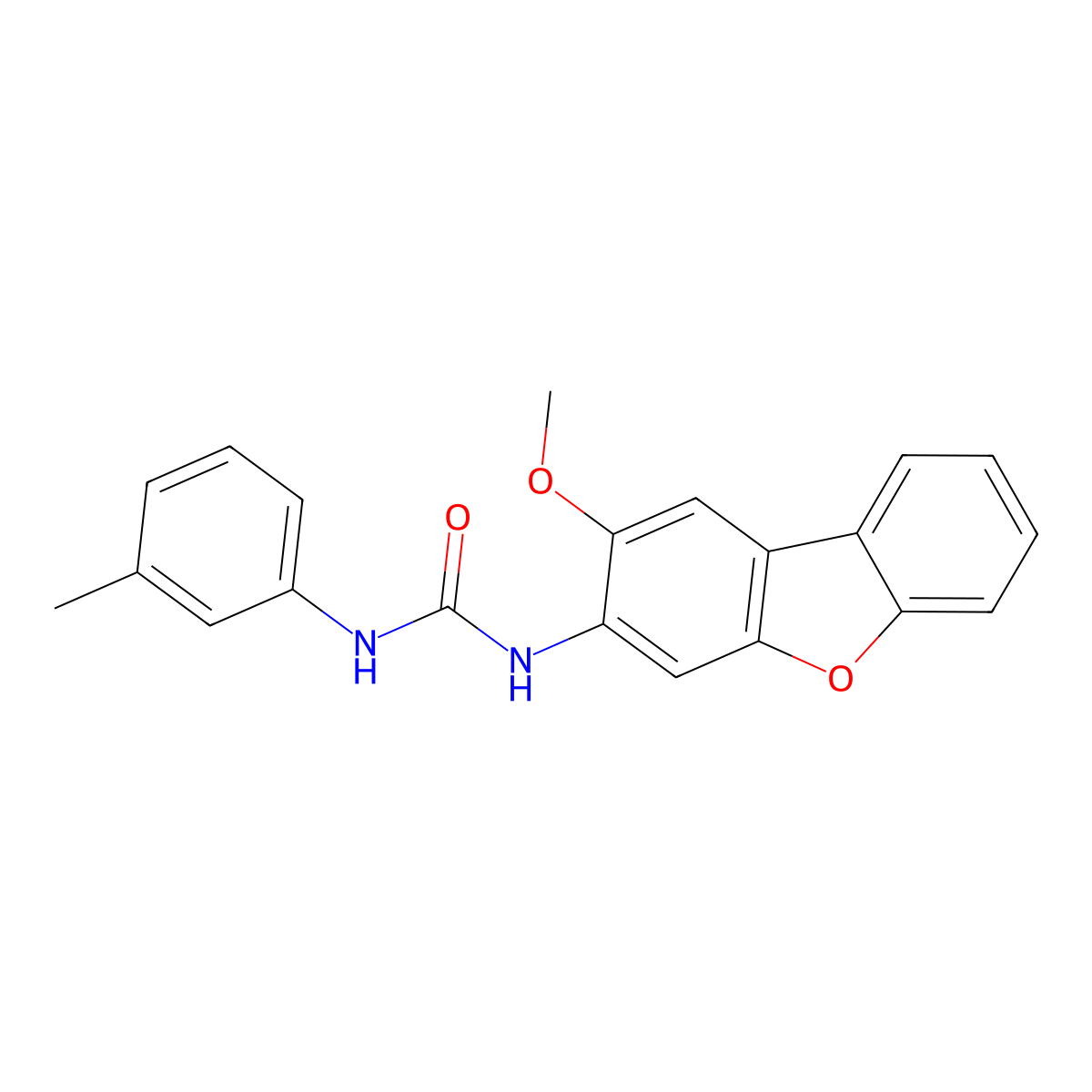1-(2-Methoxydibenzofuran-3-yl)-3-(3-methylphenyl)urea molecular structure, CAS 445015-01-0