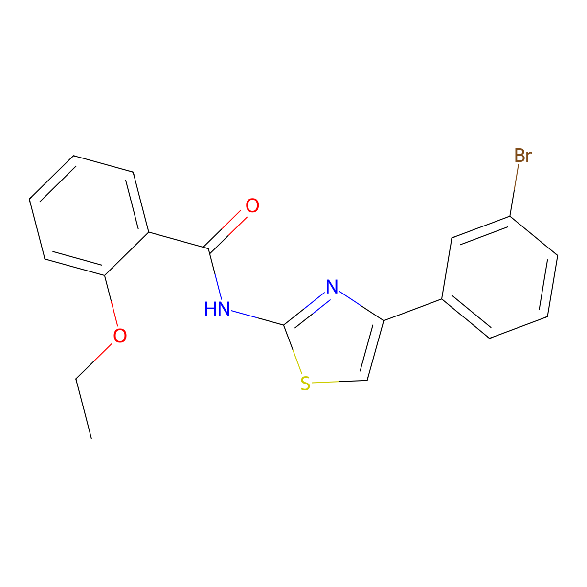 N-[4-(3-bromophenyl)-1,3-thiazol-2-yl]-2-ethoxybenzamide molecular structure, CAS 445015-80-5