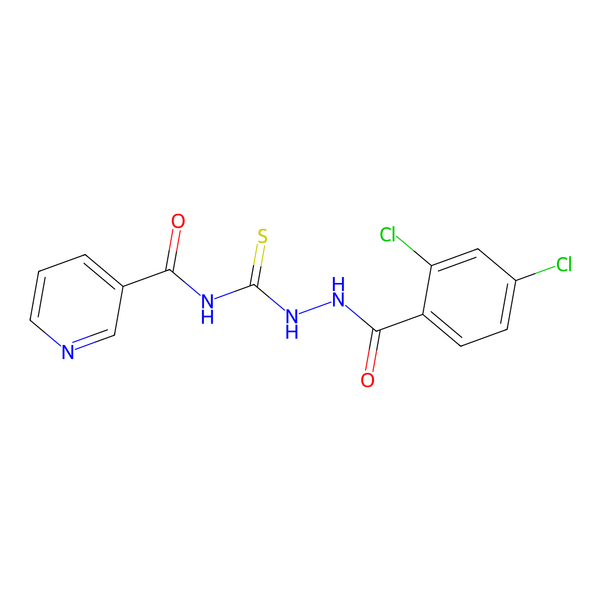 N-[[(2,4-dichlorobenzoyl)amino]carbamothioyl]pyridine-3-carboxamide molecular structure, CAS 445015-85-0
