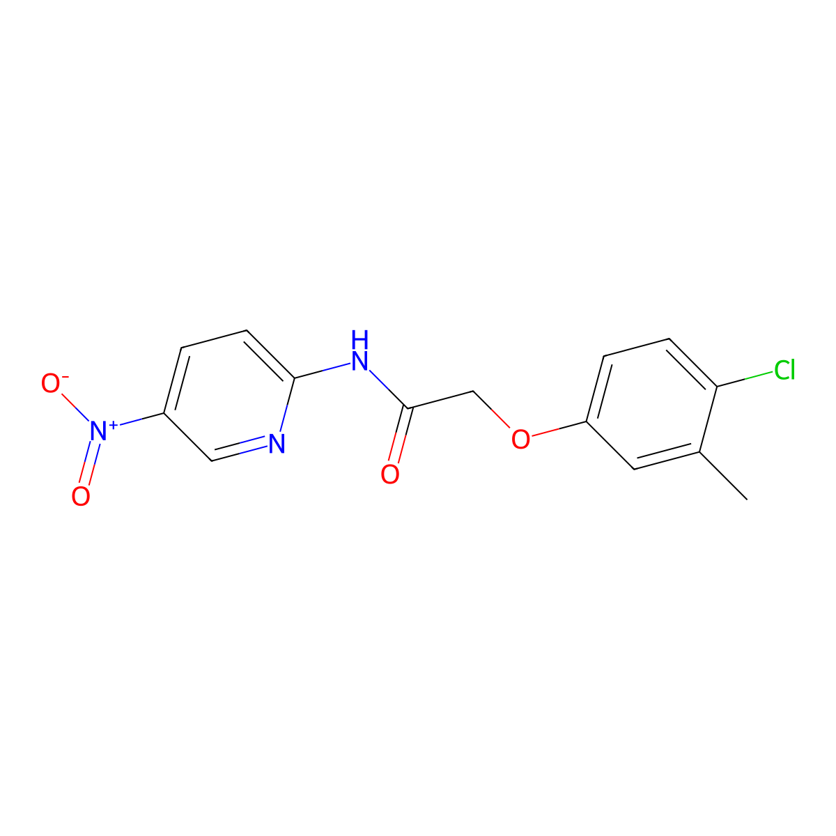 2-(4-chloro-3-methylphenoxy)-N-(5-nitropyridin-2-yl)acetamide molecular structure, CAS 445015-88-3