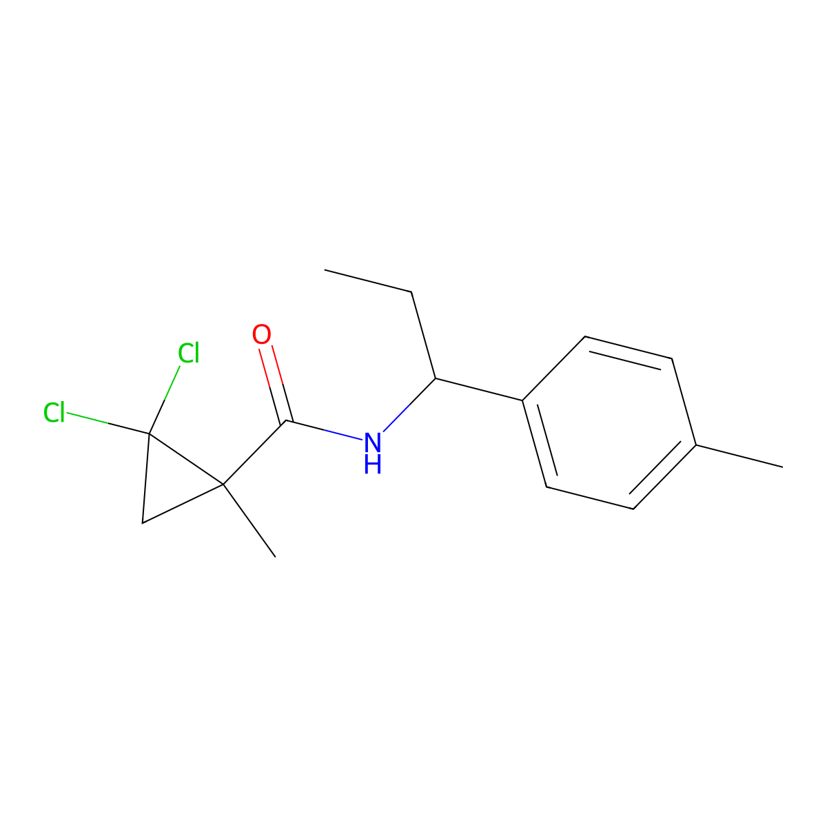 2,2-dichloro-1-methyl-N-[1-(4-methylphenyl)propyl]cyclopropanecarboxamide molecular structure, CAS 445015-98-5