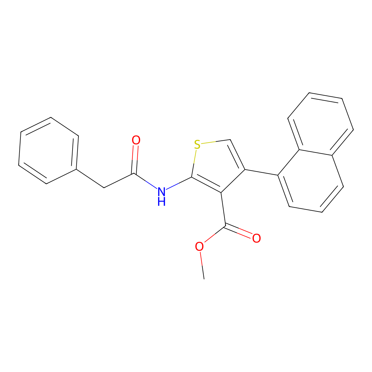 Methyl 4-naphthalen-1-yl-2-[(2-phenylacetyl)amino]thiophene-3-carboxylate molecular structure, CAS 445016-02-4